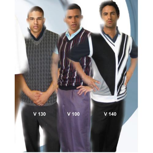 Silversilk White/Black Vest 2 PC Knitted Silk Blend Outfit #V140